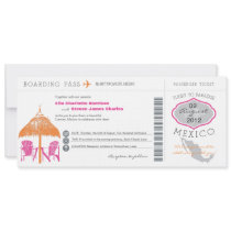 Mexico Boarding Pass Wedding Invitation