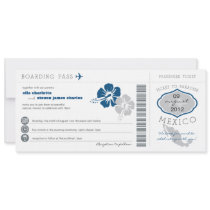 Mexico Boarding Pass Wedding Invitation