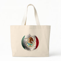 Mexico el Tri soccer ball Mexican flag gear Tote Bags
