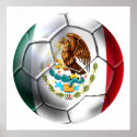 Mexico el Tri soccer ball Mexican flag gear posters