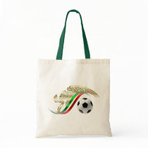 Mexico flag emblem Soccer futbol Logo Tote Bags