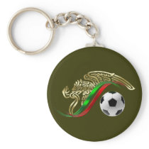 Mexico flag emblem Soccer futbol Logo Keychains