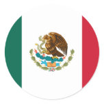 Mexico Flag Round Stickers