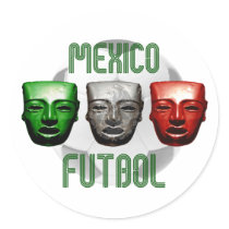 Mexico Futbol masks for El Tri fans Round Sticker