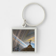Mexico, Morelia. Sun's rays penetrate interior Keychains