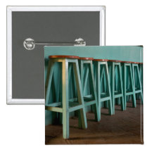 Mexico, Oaxaca, Green Bar Stools line wall Pinback Buttons