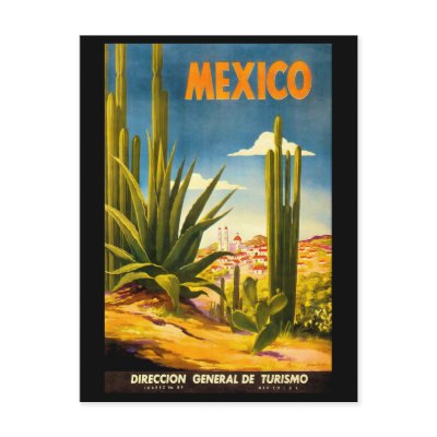 Mexico Travel Poster Post Card