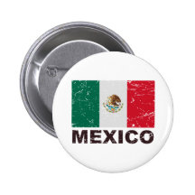 Mexico Vintage Flag Pinback Buttons