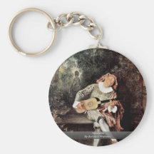 Mezzetin By Antoine Watteau Key Chain