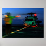 MH-60 Seahawk Helicopter Landing at Sea posters