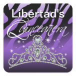 Mi Quinceañera Sparkling Tiara Zebra stickers