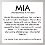 MIA, Mental Illness Awareness, Mental Illness i... posters