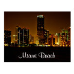 Miami Beach Florida Night Skyline Post Card