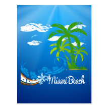 Miami Beach Florida Souvenir Postcard