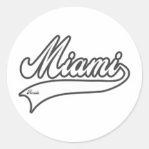Miami Florida Round Sticker
