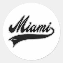 Miami Florida Round Stickers