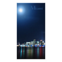 Miami skyline at night panorama - Bookmark Customised Photo Card