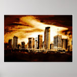 Miami Skyline Charcoal