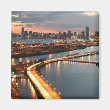 Miami Skyline Fridge Magnet