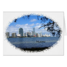 Miami Skyline Greeting Cards