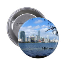 Miami Skyline Pinback Button