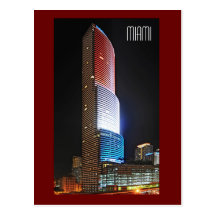 Miami Tower in Red, White and Blue Postcards