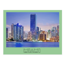 Miami's Brickell Avenue skyline Post Card