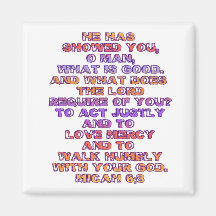 Micah 6:8 fridge magnet