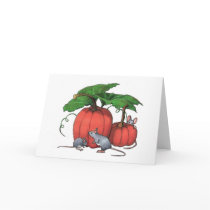Mice And Pumpkins: Cute Autumn Scene: Art