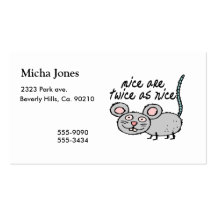 Mice Are Twice As Nice Business Card Template