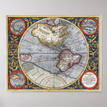 Michael Mercator America sive India Nova 1606 Posters