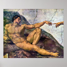 Michelangelo - Creation of Adam detail Posters
