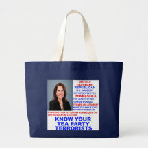 Michele Bachmann, Tea Party Terrorist Canvas Bags