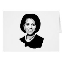 Michelle Obama outline Greeting Cards