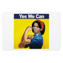 MICHELLE THE RIVETER - YES WE CAN -.png Flexible Magnets