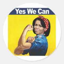 MICHELLE THE RIVETER - YES WE CAN -.png Stickers