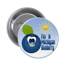 Michigan Blueberry Pinback Button