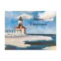 Michigan City Light Merry Christmas Postcard