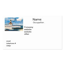 Michigan City Lighthouse Return Address Labels Business Card Templates