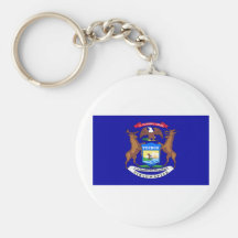 Michigan Flag Keychain