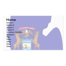 Michigan Flag Map Business Card Template