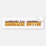 Michigan hottie fire and flames bumper stickers