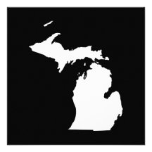 Michigan in White and Black Personalized Invite