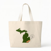 Michigan Needs a Hug Canvas Bags