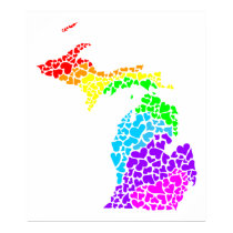 michigan pride : rainbow hearts posters