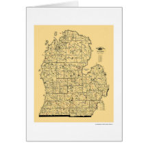 Michigan Railroad Map 1897 Greeting Card