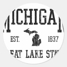 Michigan Round Sticker