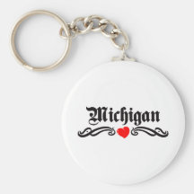 Michigan Tattoo Key Chain