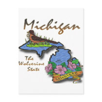 Michigan The Wolverine State Robin Apple Postcards