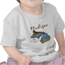 Michigan The Wolverine State Robin Apple Tee Shirt